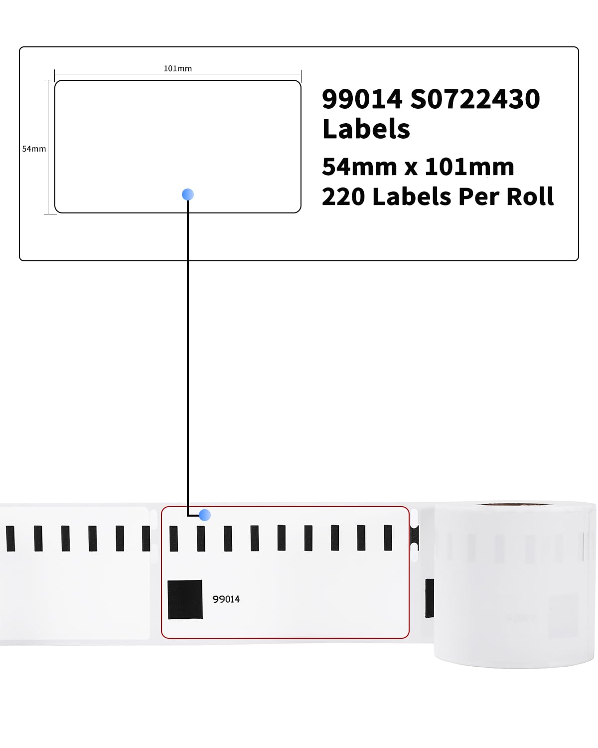 10 Rolls 99014 54mm x 101mm Address Label Replacement for Dymo 99014 Large Shipping Address Labels/Name Badges Self-Adhesive, 220 LW Labels Per Roll, Repalce for Dymo LabelWriter 4XL 450