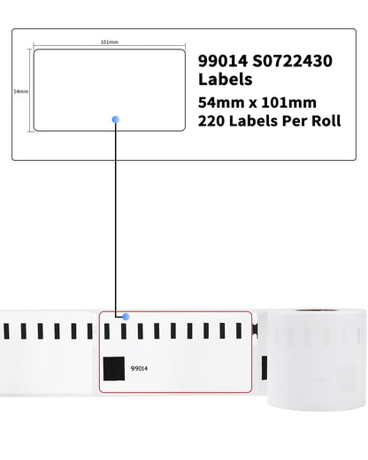 10 Rolls 99014 54mm x 101mm Address Label Replacement for Dymo 99014 Large Shipping Address Labels/Name Badges Self-Adhesive, 220 LW Labels Per Roll, Repalce for Dymo LabelWriter 4XL 450