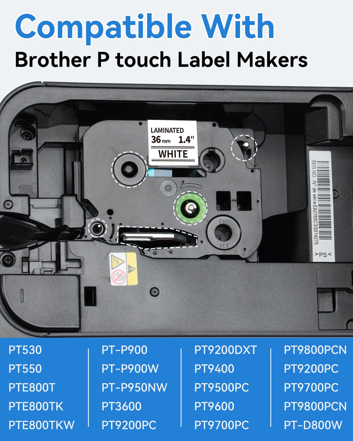 Upwinning Tze-261 Tze261 36mm Kompatile mit Brother P touch bänder 36mm, Ersatz für Tze 36mm für Brother Beschriftungsgerät P-touch CUBE Pro PT-P910BT PT-P950NW PT-P900W, 3 Stück