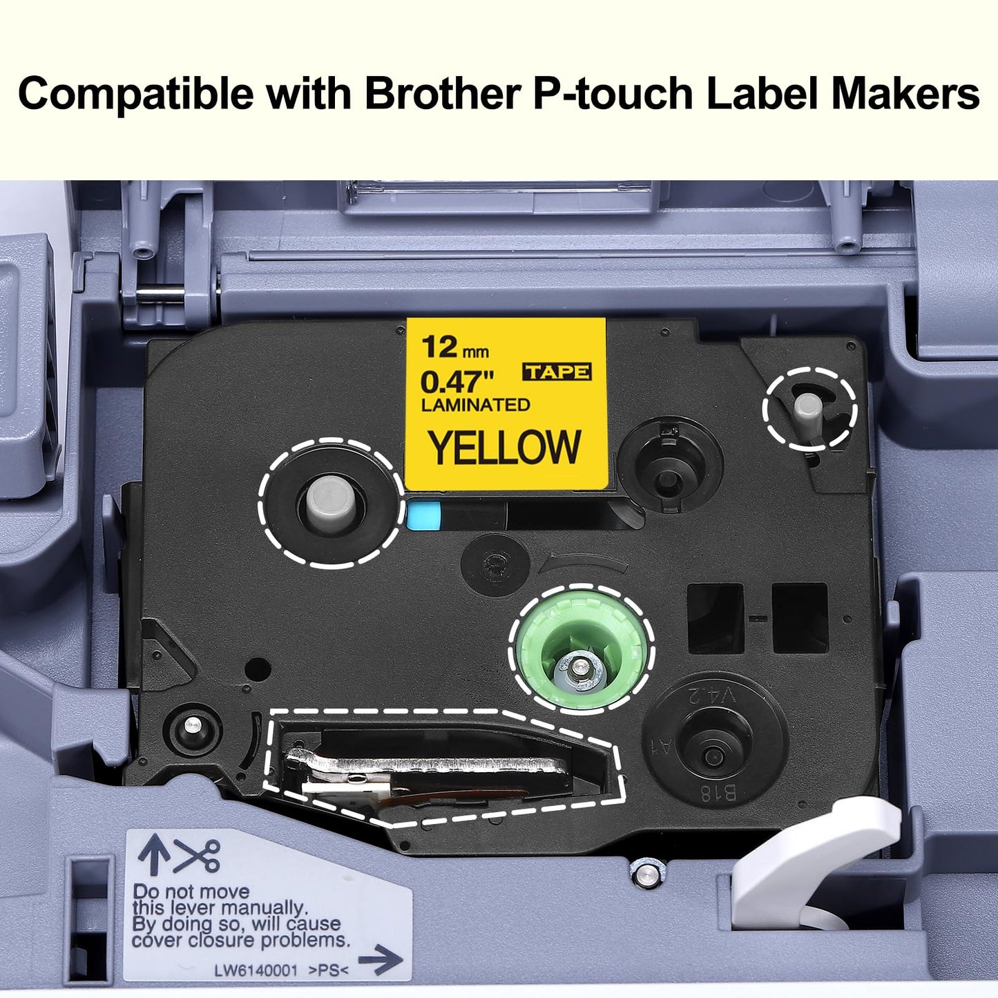 Upwinning Nastro per Etichette Compatibile per Brother P-touch Nastro TZe-631 TZe631 12mm Nero su Giallo, Nastri Compatibile per Brother Etichettatrice PTH107B PTH100LB PTH100R PTH110 Cube PTP300BT